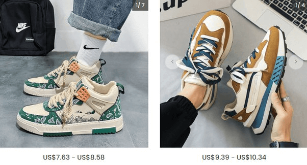 Comparing prices between authentic sneakers from buying on Amazon 