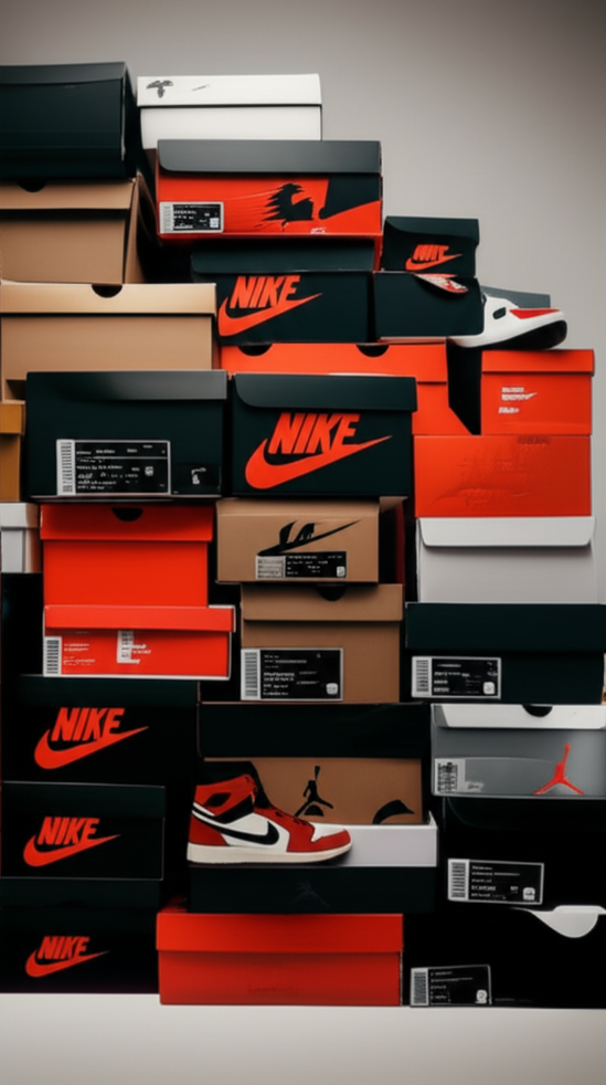 A collection of iconic sneaker boxes stacked neatly