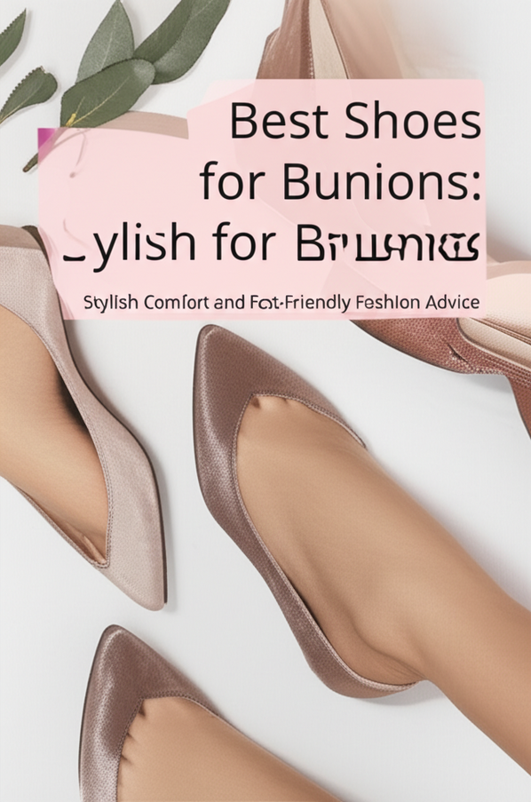 feature image for the blog with the blog title included. Title: Best Shoes for Bunions: Stylish Comfort and Foot-Friendly Fashion Advice. Ensure the text is accurate and error-free