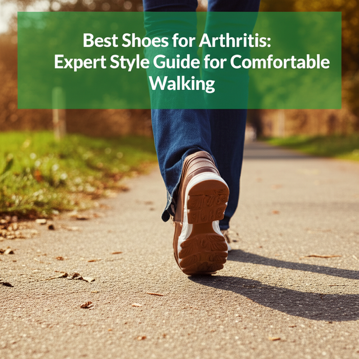 feature image for the blog with the blog title included. Title: Best Shoes for Arthritis: Expert Style Guide for Comfortable Walking. Ensure the text is accurate and error-free
