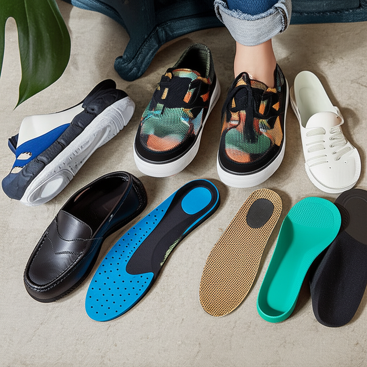 Stylish orthotic footwear options paired with custom insoles for everyday comfort